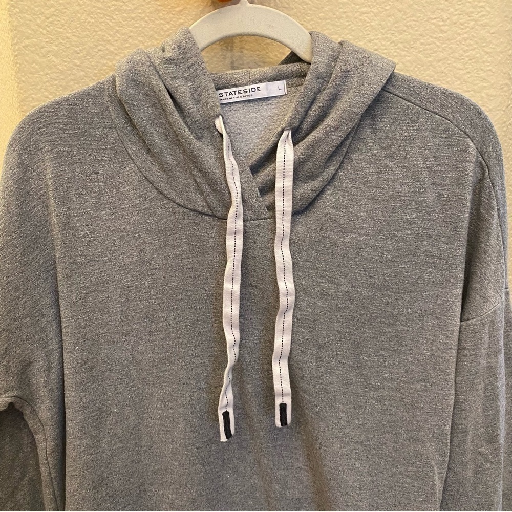 STATESIDE Women Gray Soft Hoodie Top Size Large - Picture 3 of 8